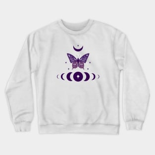 Design with magical butterfly and moon phases Crewneck Sweatshirt